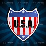 Abstract Shield with USA Flag Design